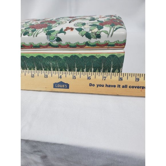 Antique Chinese Canton Porcelain Box & Cover Hand Painted - China 19th Century - Picture 7 of 10